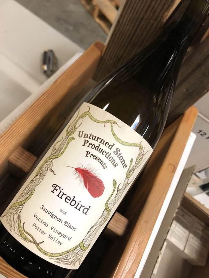Firebird Sauvignon Blanc - Unturned Stone Wine - erin-mitchell-and-randy-czech 