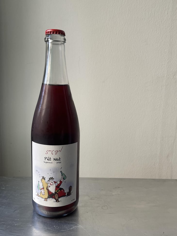 Pét Nat Saperavi (Christmas label) - Kolagis Marani - nika-jeiranashvili -2022