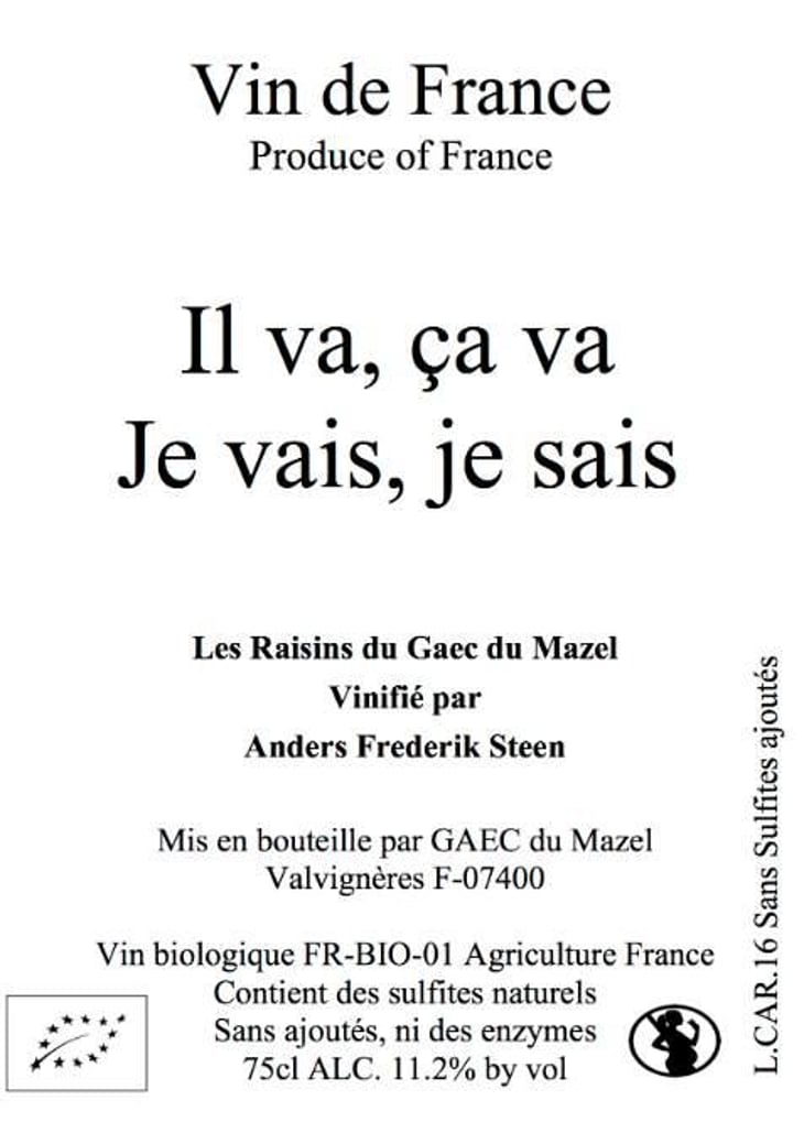 Il va, ca va Je vais, je sais
