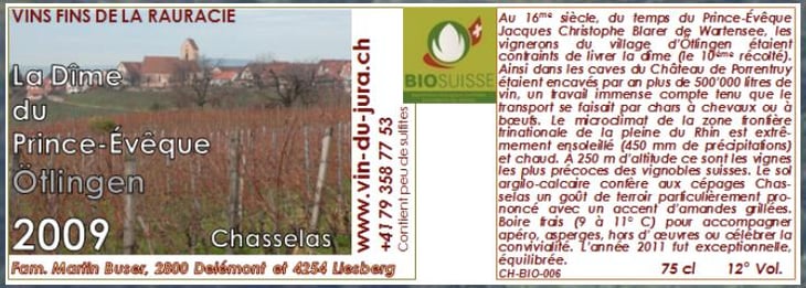 La Dîme du Prince-Evêque - Vin du Jura - martin-buser 