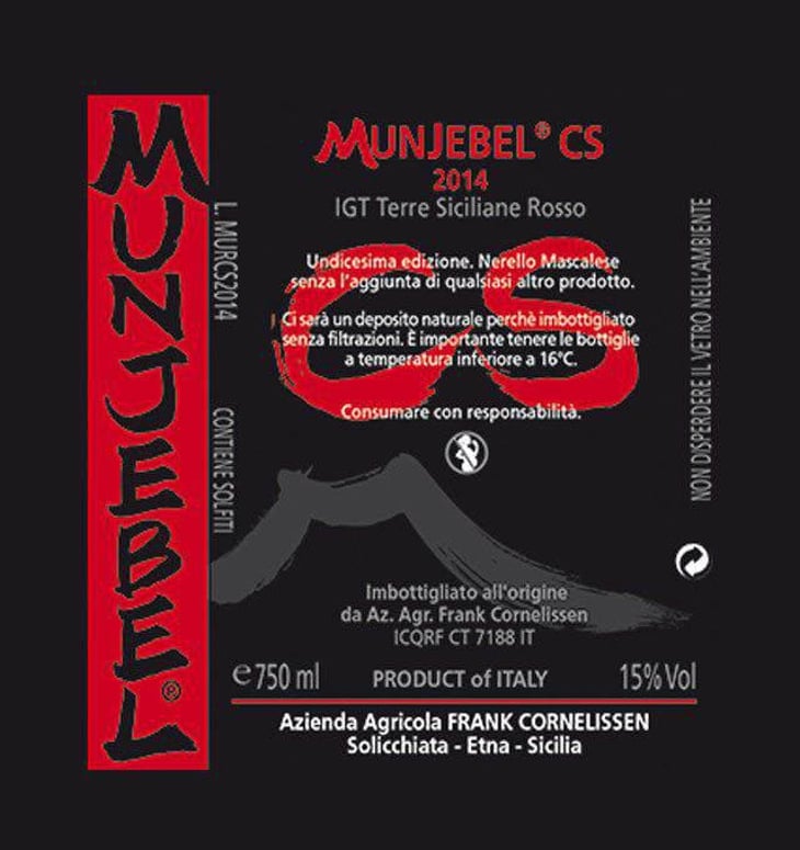 MunJebel Rosso CS (contrada Zottorinoto – Chiusa Spagnolo) - Azienda Agricola Frank Cornelissen - frank-cornelissen 