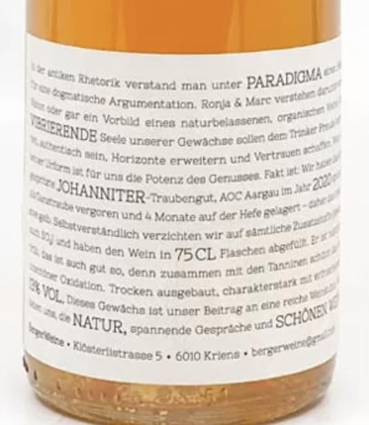 Paradigma Orange - Berger Weine - ronia-marc-berger 
