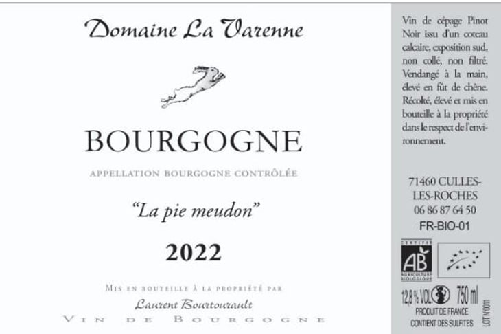 Bourgogne "la Pie Meudon" - Domaine La Varenne - laurent-bourtourault -2024