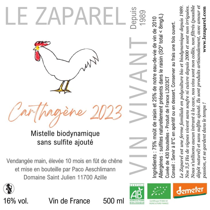 Carthagène 2023 - Domaine Saint Julien - Le Zaparel - stephanie-minder-paco-aeschlimann 