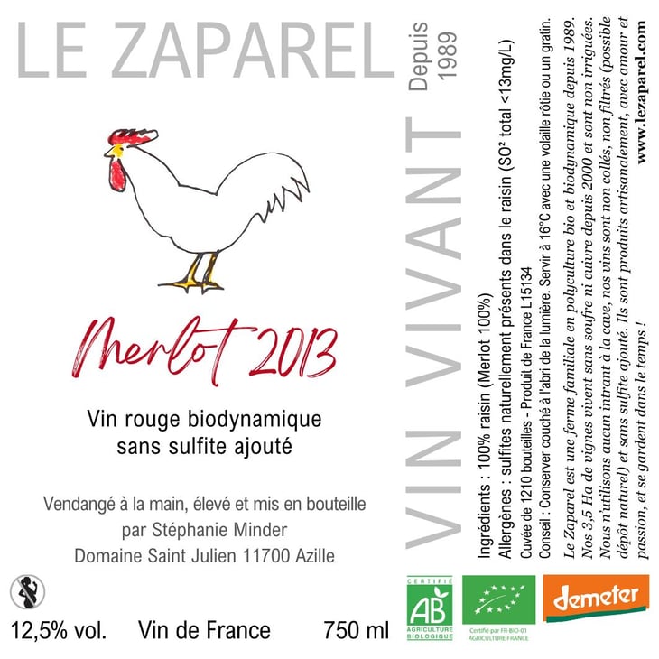 Merlot 2013 - Domaine Saint Julien - Le Zaparel - stephanie-minder-paco-aeschlimann 