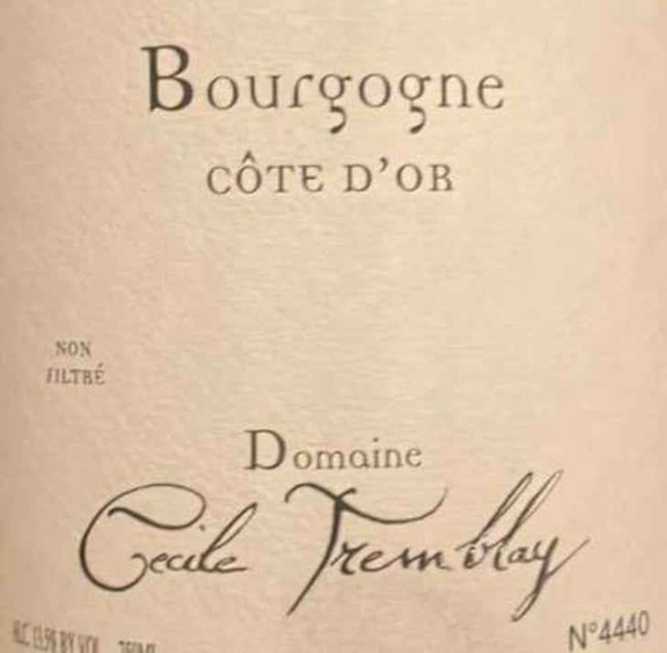 Bourgogne Côte D’or - Domaine Cécile Tremblay - cecile-tremblay -2018