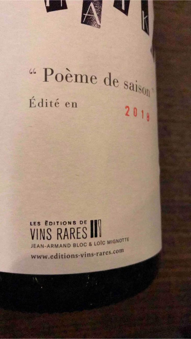 Haiku Poème De Saison - Les Editions de Vins Rares - loic-mignotte-renaud-saunier-jean-armand-bloc 