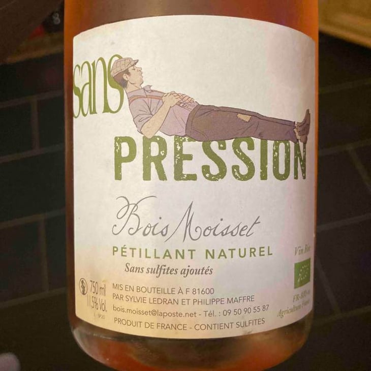 Sans pression (rosé) (sans sulfites ajoutés) - Domaine Ferme Bois Moisset - sylvie-philippe-maffre -2020