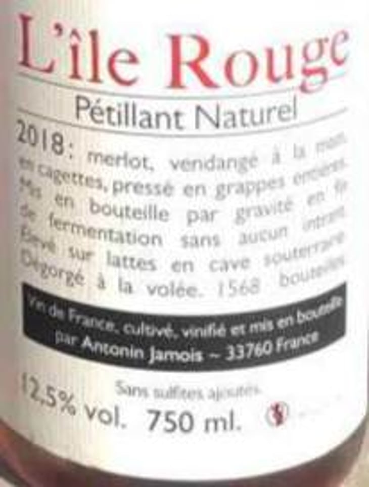 Pétillant Naturel - L'île Rouge - antonin-jamois 