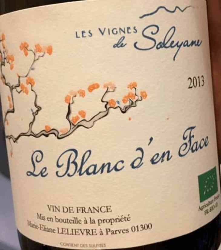 Le Blanc d'en Face - Domaine de Soleyane - marie-eliane-olivier-lelievre 