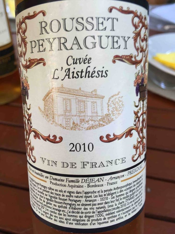 Cuvée L'Aisthésis - Rousset-Peyraguey - alain-dejean 