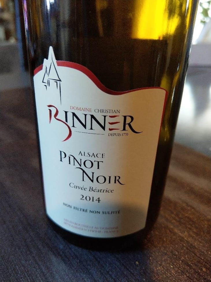 Pinot Noir Cuvée Béatrice - Domaine Christian Binner - christian-binner-et-son-equipe 