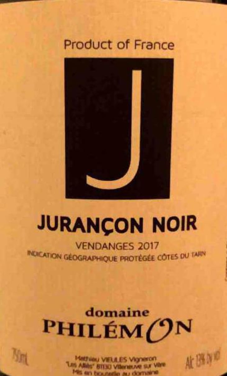 J Jurançon Noir - Domaine Philémon - mathieu-vieules 