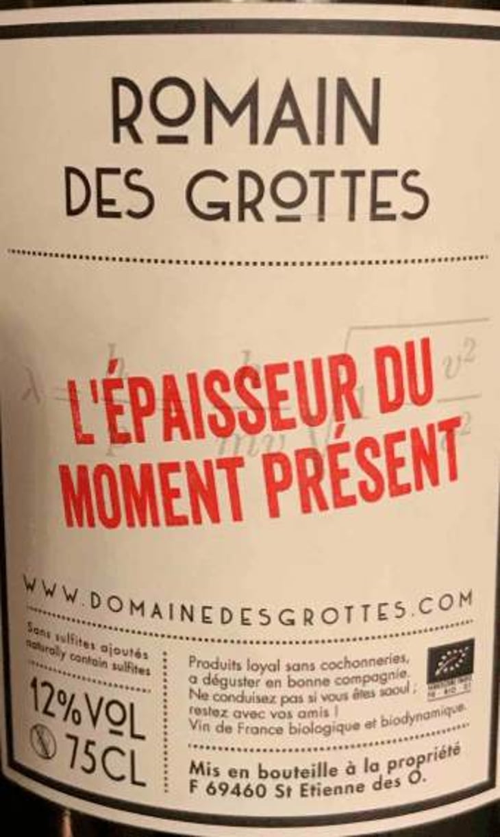L’Epaisseur Du Moment Présent - Domaine des Grottes - romain-des-grottes 