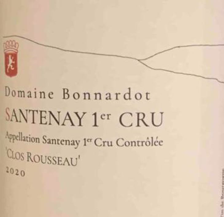 Santenay Premier Cru Clos Rousseau - Domaine Bonnardot - antoine-ludovic-emilien-bonnardot -2020