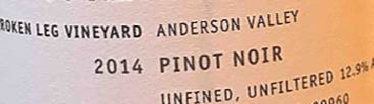 Broken Leg Vineyard Pinot Noir - Donkey & Goat - jared-tracey-brandt 