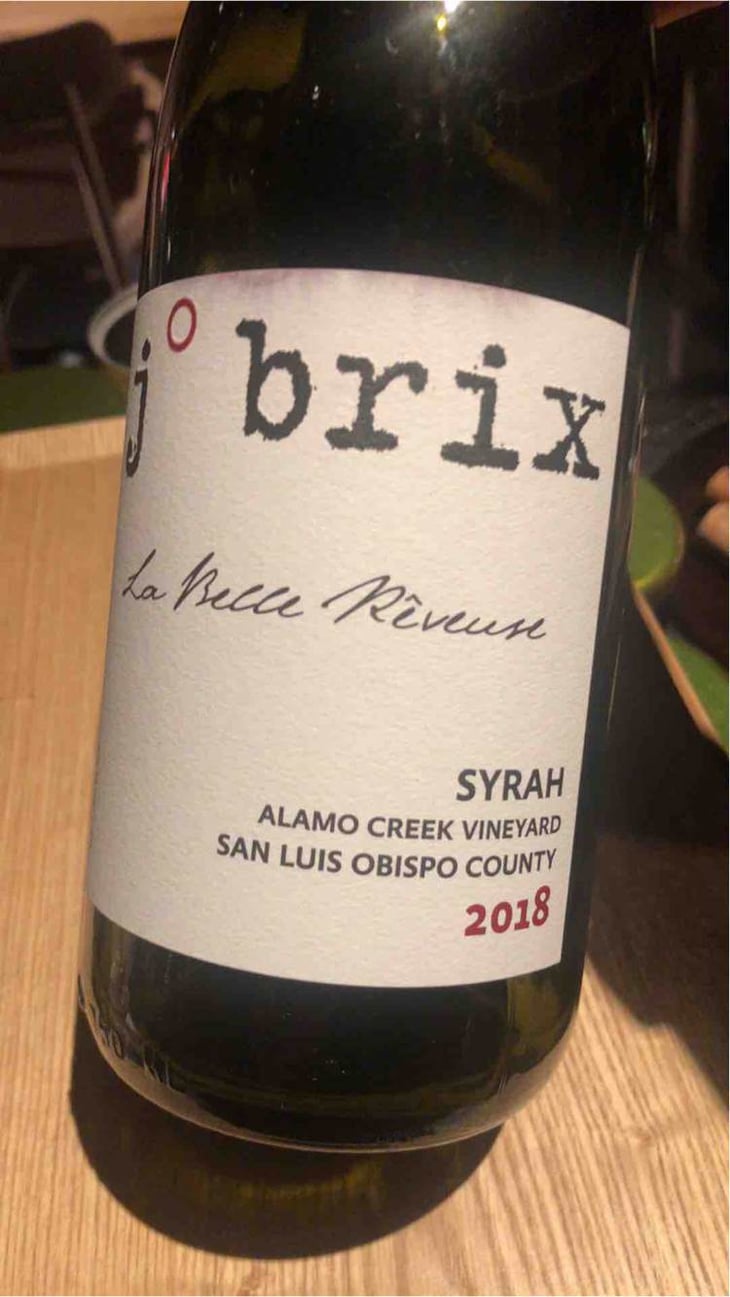 La Belle Rêveuse Syrah - J. Brix Wines - jody-brix-towe-emily-towe -2018