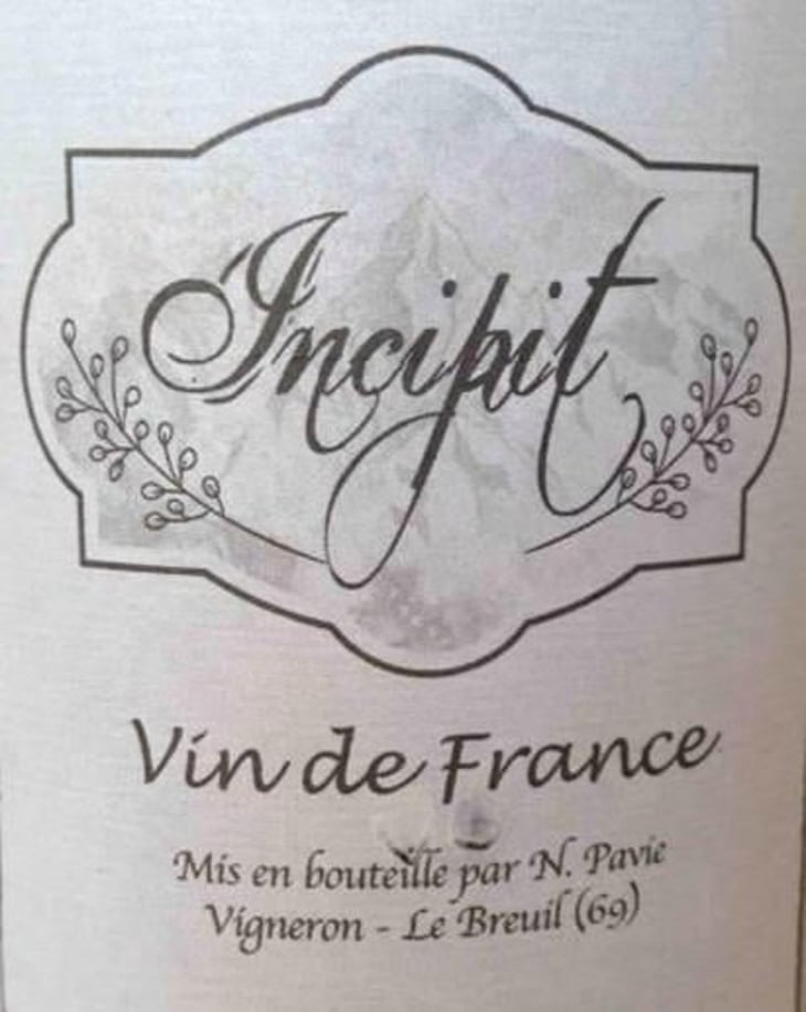 Incipit - Incipit - Nicolas Pavie - nicolas-pavie 