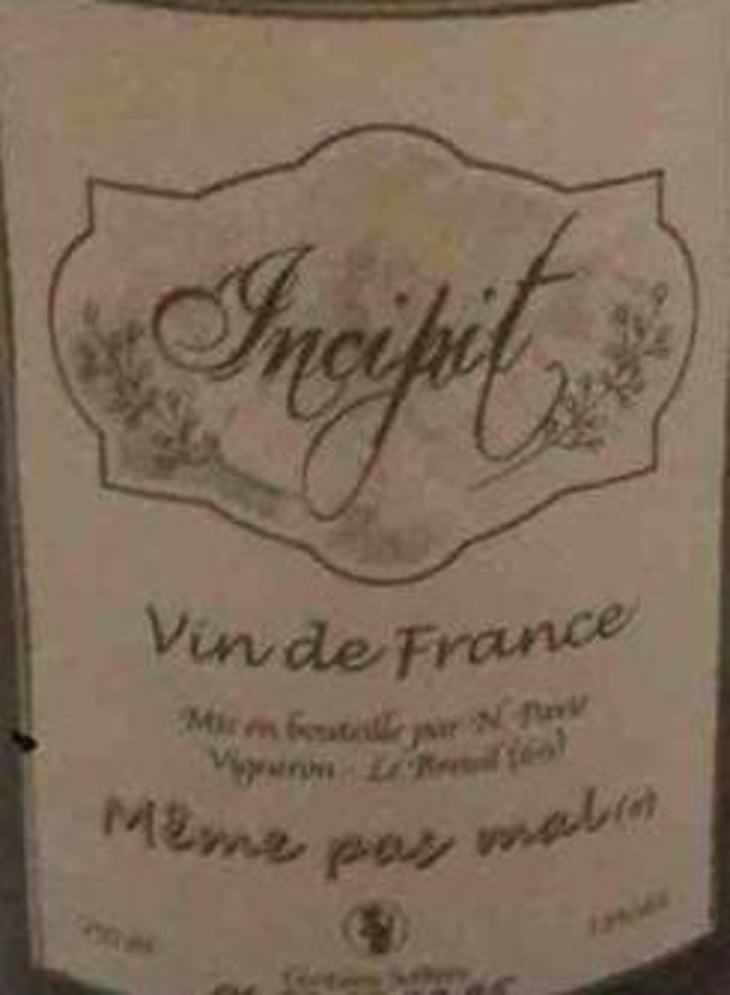 Même Pas Mal - Incipit - Nicolas Pavie - nicolas-pavie 