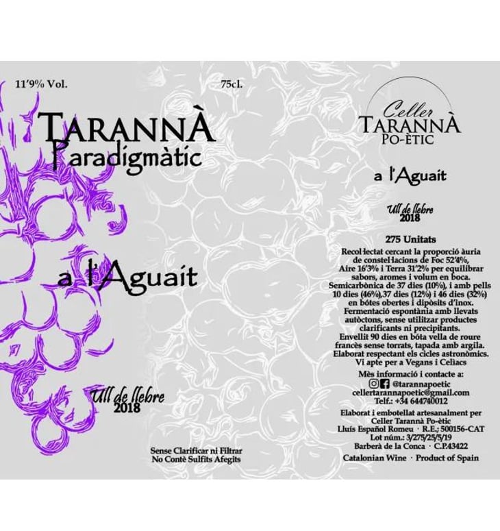 A l’Aguait - Celler Tarannà Po-ètic - aitor-espanyol-valles 