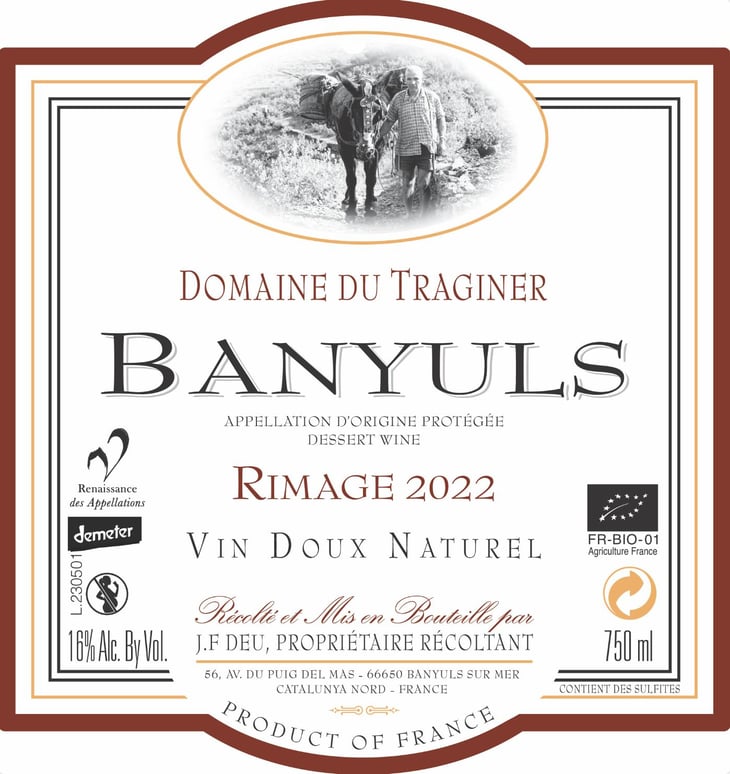 Rimage Vin Doux Naturel - Domaine Du Traginer - jean-francois-deu 