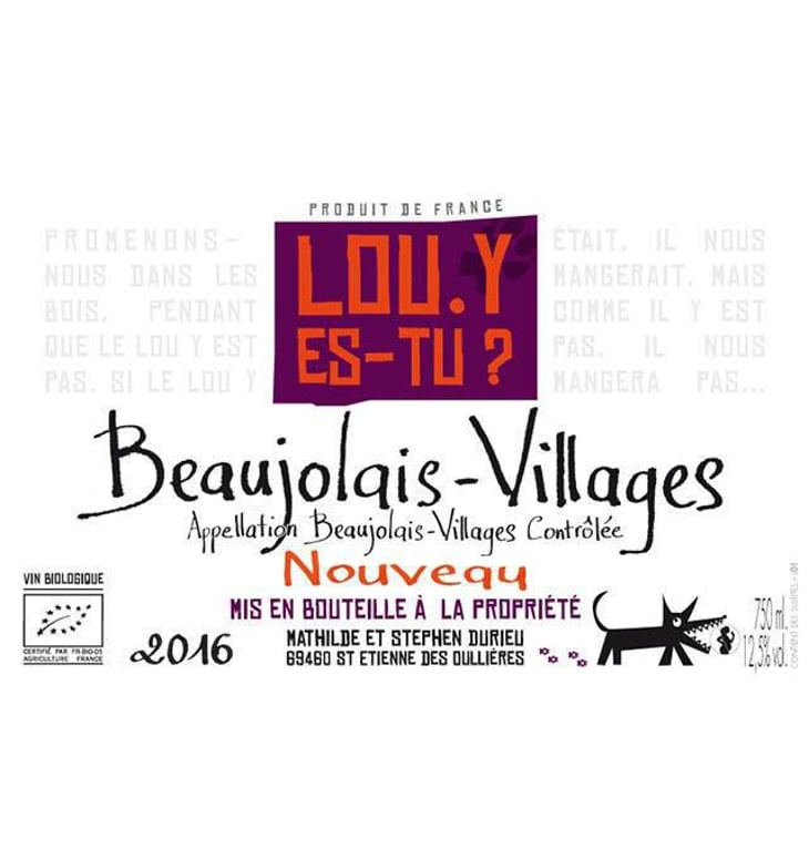 Beaujolais-Villages Nouveau - Lou. Y Es-Tu? - mathilde-stephen-durieu 