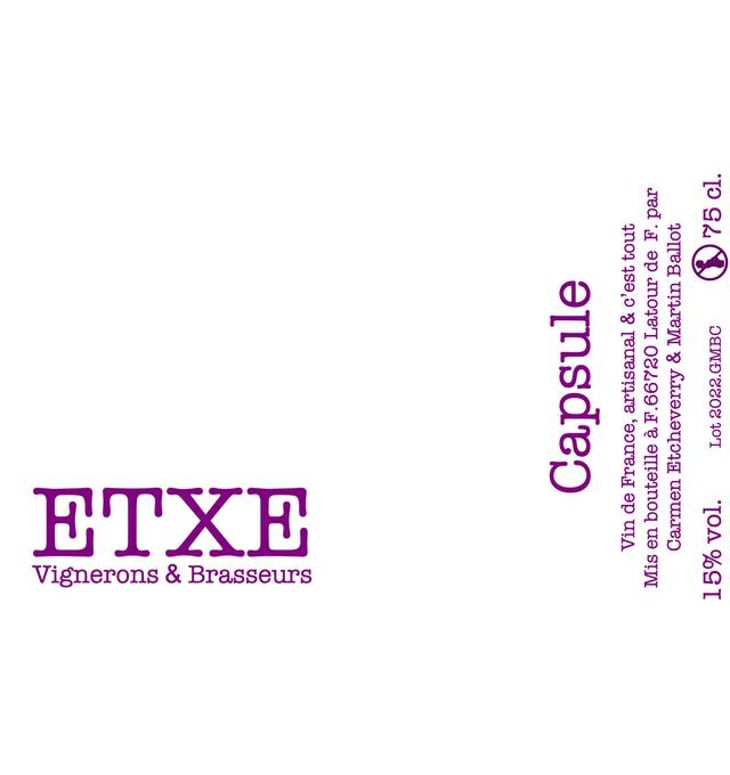 Capsule - ETXE - Vignerons & Brasseurs - carmen-etcheverry-et-martin-ballot 