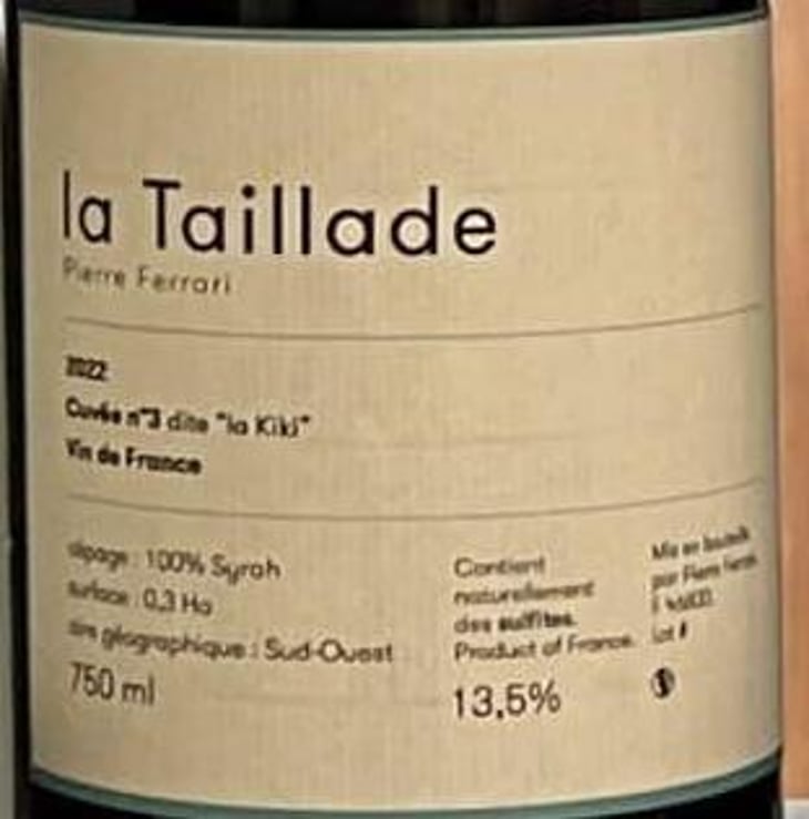 Cuvée N°2 dite « la Kiki » - La Taillade - Pierre Ferrari - pierre-ferrari 