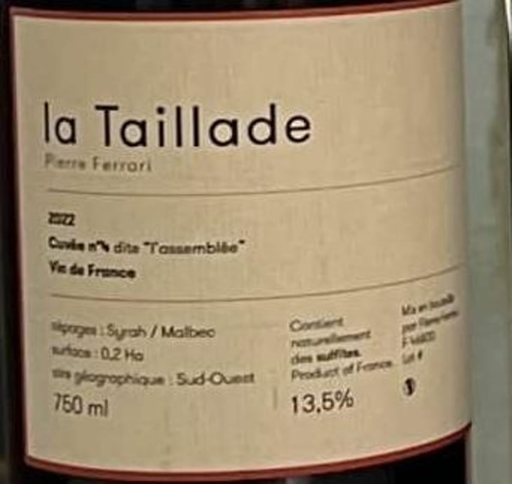 Cuvée N°3 dite « l’assemblée» - La Taillade - Pierre Ferrari - pierre-ferrari 