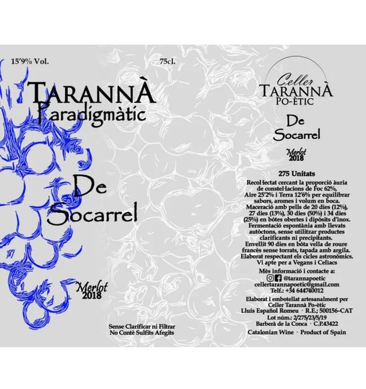 De Socarrel - Celler Tarannà Po-ètic - aitor-espanyol-valles 