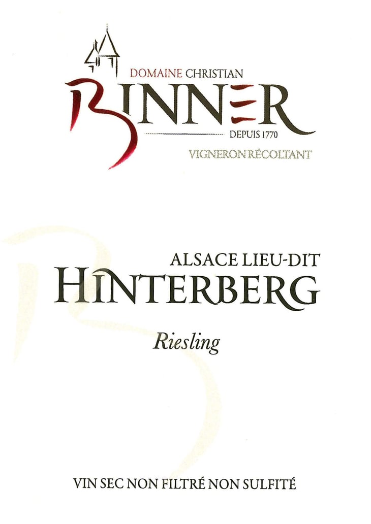 Hinterberg Riesling - Domaine Christian Binner - christian-binner-et-son-equipe -2020