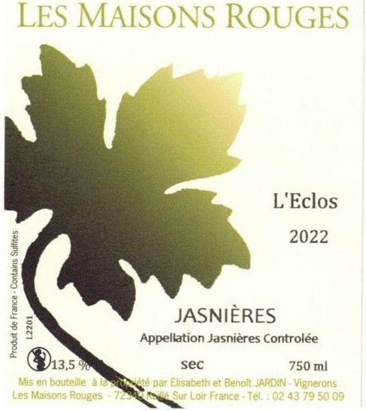 Jasnières L'Eclos - Les Maisons Rouges - julien-peltier-elisabeth-et-benoit-jardin -2019