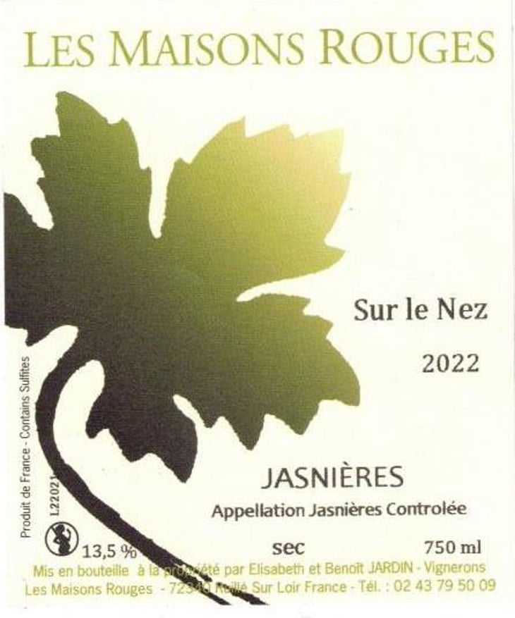 Jasnières Sur le nez - Les Maisons Rouges - julien-peltier-elisabeth-et-benoit-jardin -2022