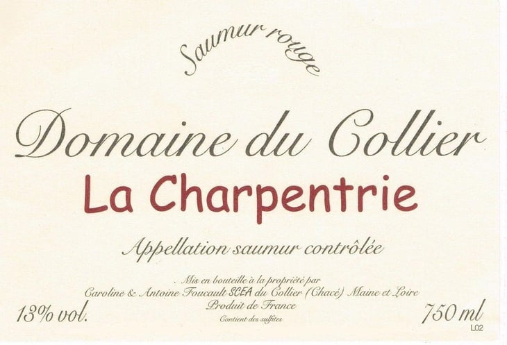 La Charpentrie -Rouge - Domaine du Collier - antoine-caroline-foucault 