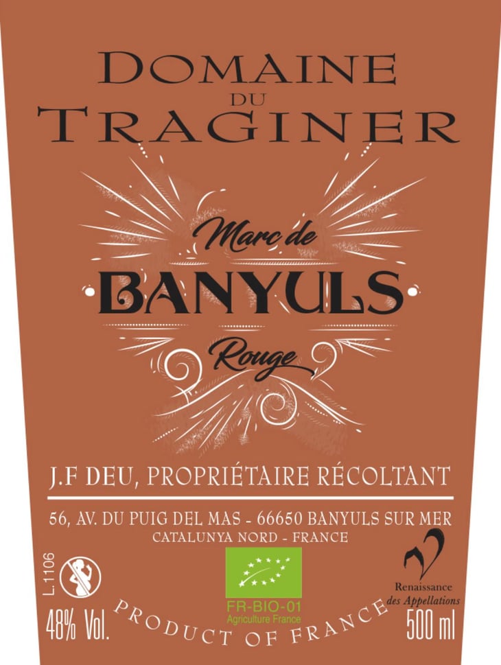 Marc de Banyuls Rouge - Domaine Du Traginer - jean-francois-deu 