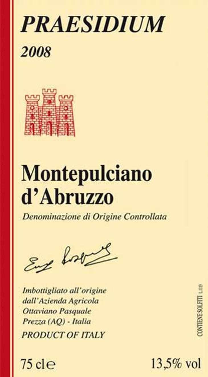 Montepulciano d’Abruzzo Riserva DOC - Praesidium - enzo-lucia-antonia-et-ottaviano-pasquale 