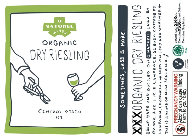 Organic Dry Riesling - O Naturel Wines - lucie-brook-lawrence 