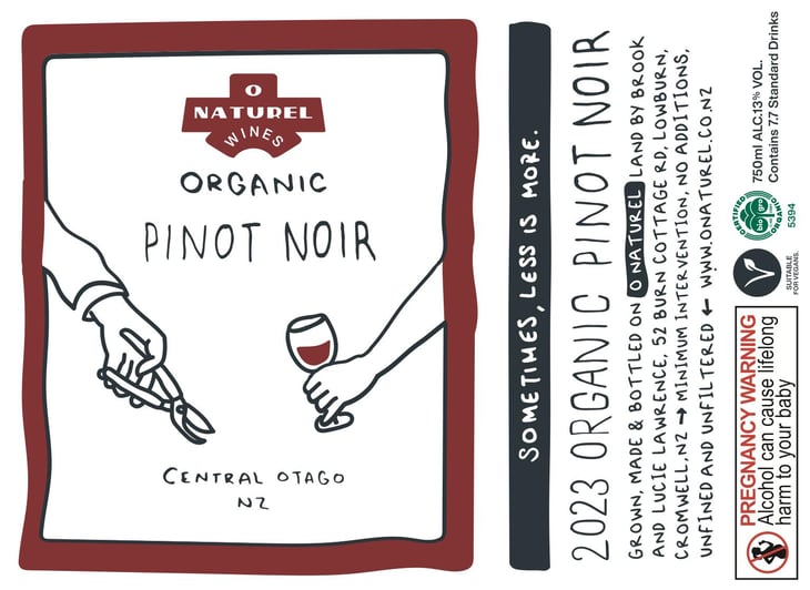Organic Pinot Noir - O Naturel Wines - lucie-brook-lawrence 