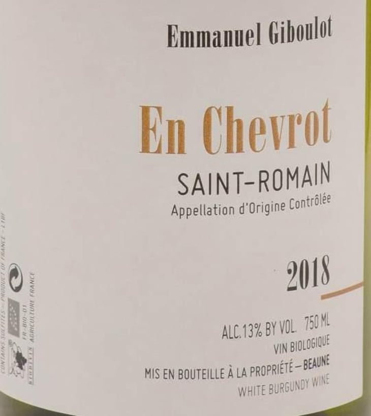 Saint-Romain "En Chevrot" Blanc - Domaine Emmanuel Giboulot - emmanuel-giboulot 