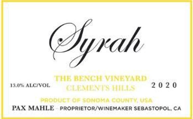 Syrah "The Bench Vineyard" - Pax Wines - pax-mahle 