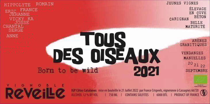 Tous Des Oiseaux - Vignoble Réveille - france-crispeels 