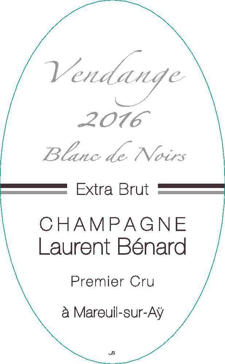 Vendange Blanc de Noirs Extra Brut - Champagne Laurent Bénard - michelle-laurent-charles-benard 