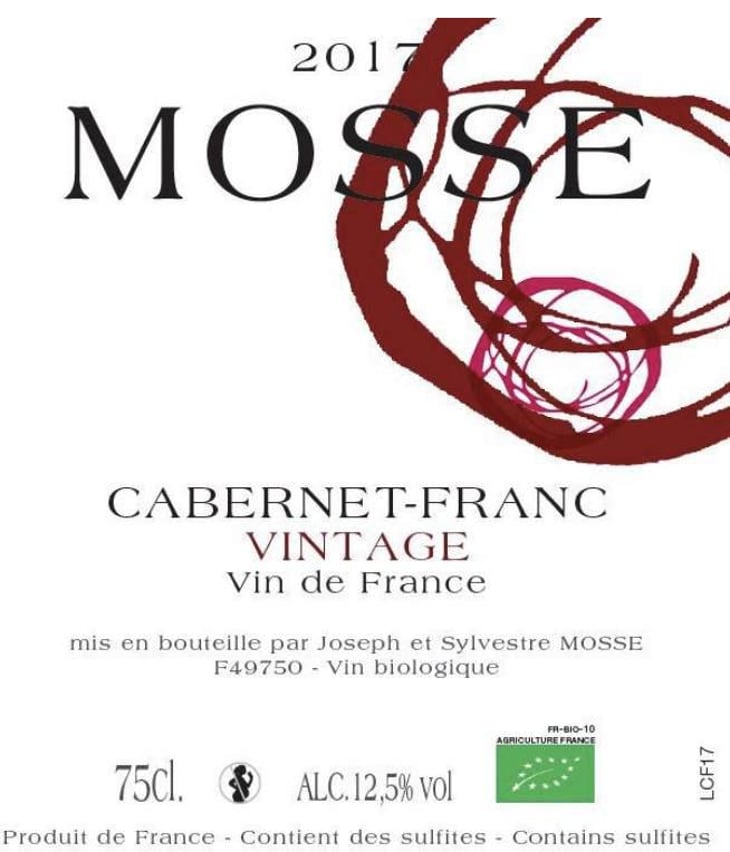 Vintage Cabernet Franc - Domaine Mosse - sylvestre-joseph-mosse 