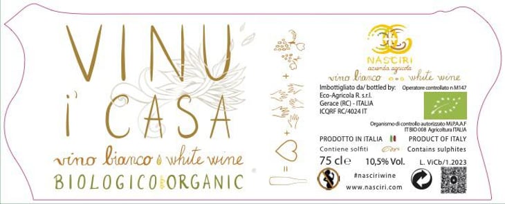 VINU i CASA bianco - Azienda Agricola Nasciri - domenico -2023