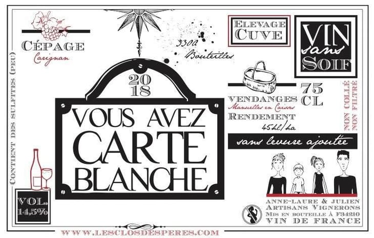 Vous avez Carte Blanche - Les Clos des Pères - anne-laure-julien-gieules 