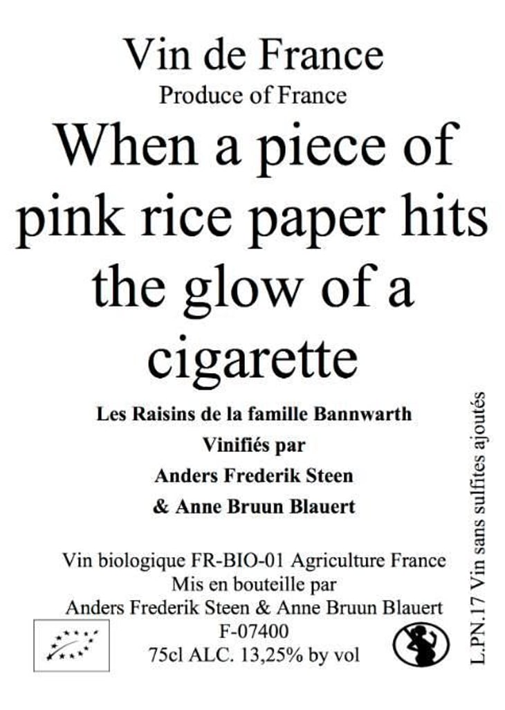 When a piece of pink rice paper hits the glow of a cigarette (X Laurent Bannwarth) - Anders Frederik Steen & Anne Bruun Blauert - anders-frederik-steen-anne-bruun-blauert 