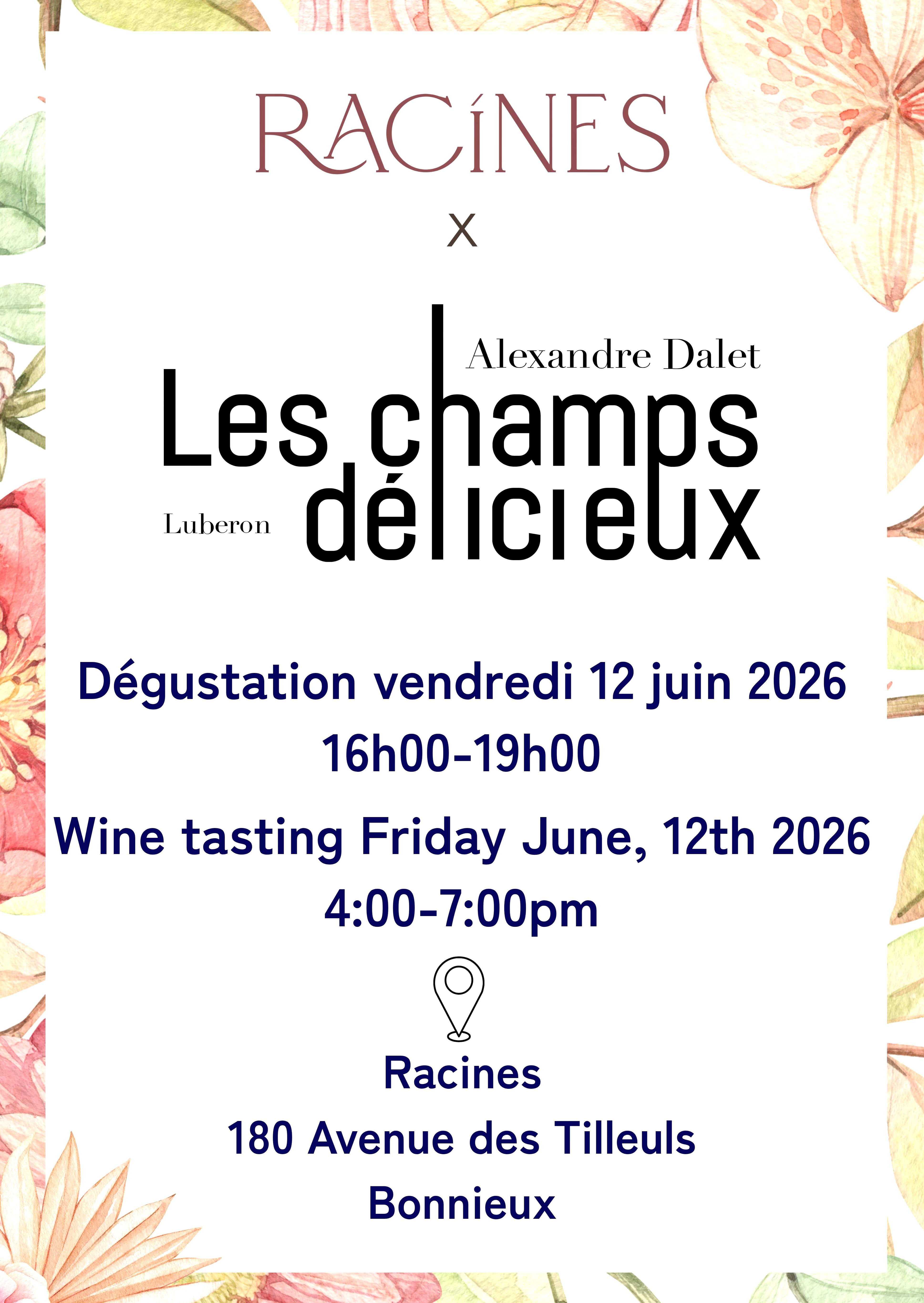 Dégustation domaine Les Champs Délicieux