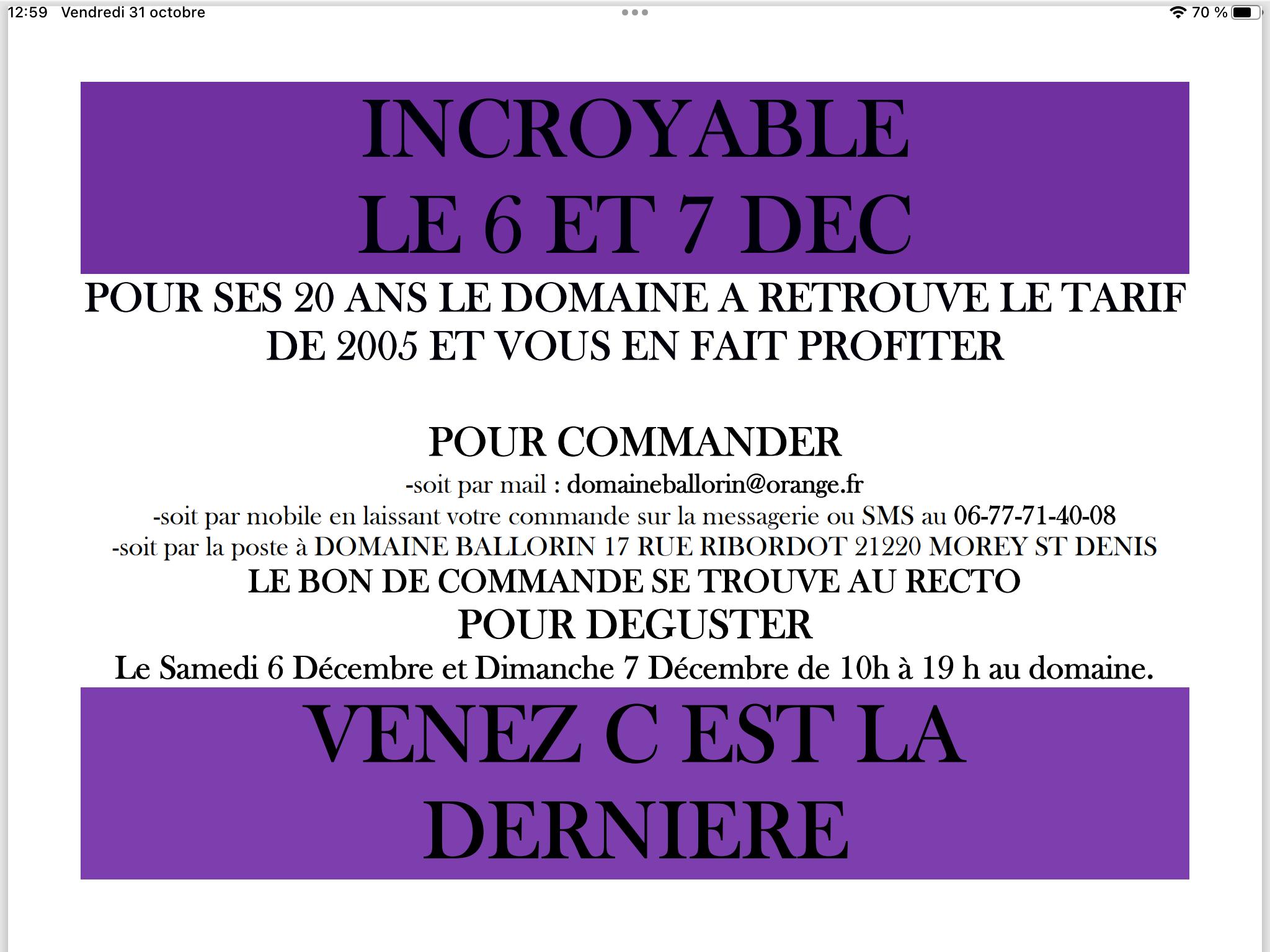 INCROYABLES PORTES OUVERTES POUR LES 20 ANS