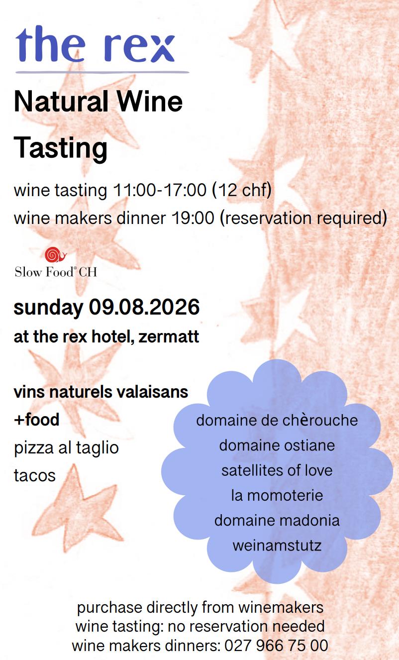 Dégustation de vins naturels & Dîner des vignerons au Rex (Zermatt)