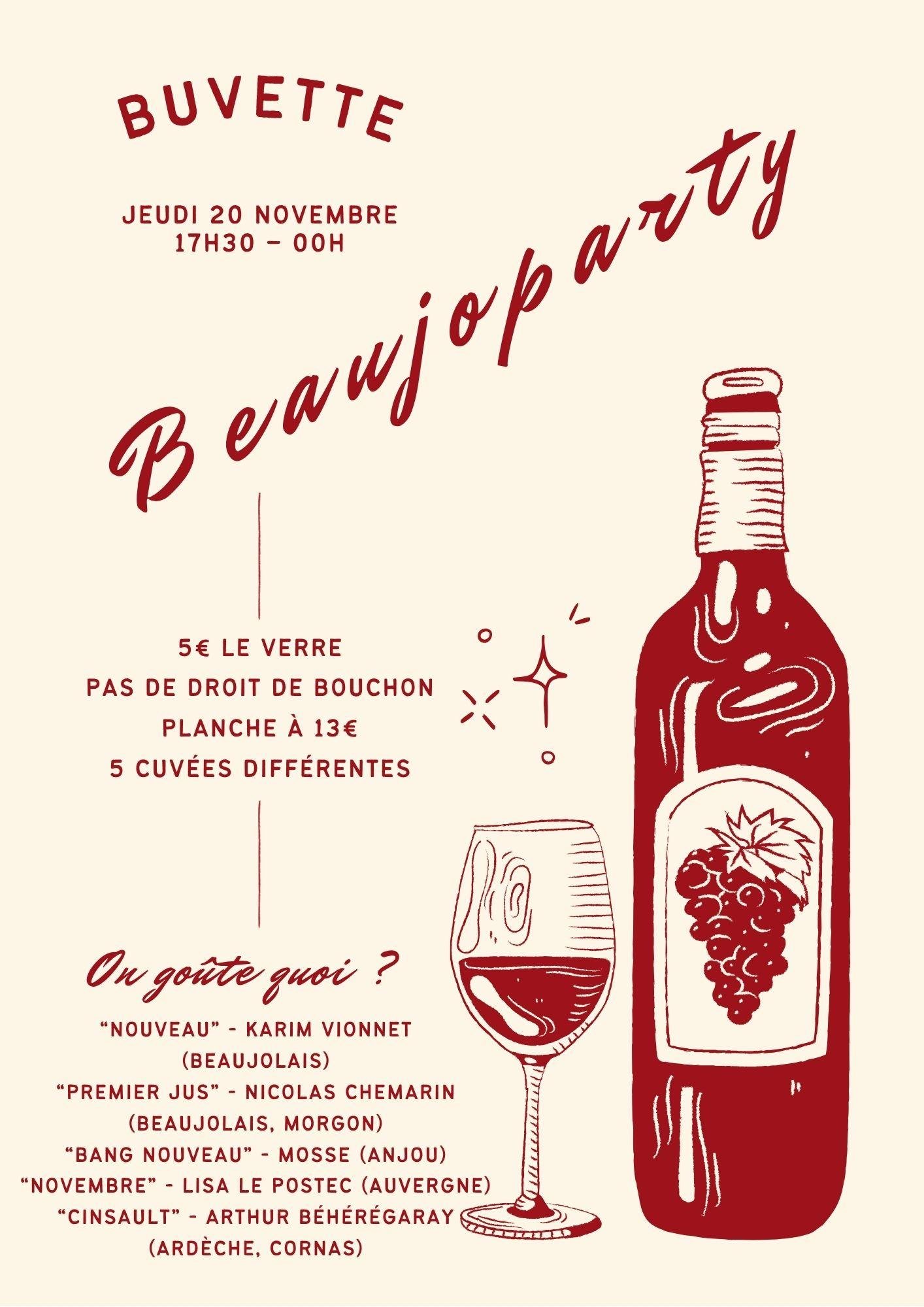 Soirée Beaujolais Nouveau chez Buvette Bordeaux